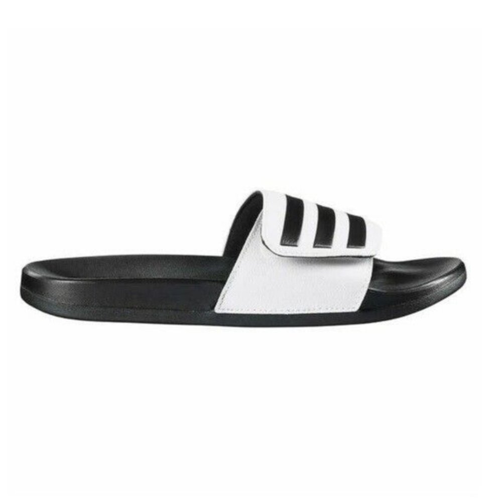 Adidas Adilette Unisex Slide Sandal White/Black Size Men 12 / Women 13 - Picture 2 of 7